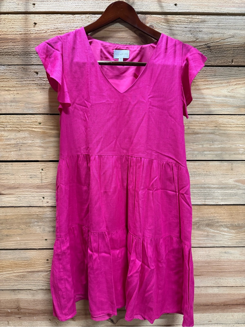 Sugarlips Hot Pink Tiered Women’s Dress Size Medium